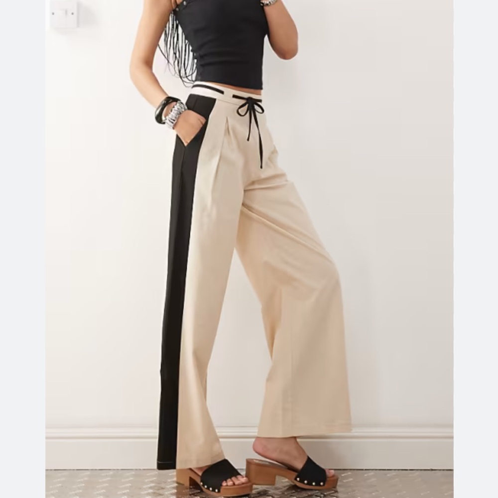 ASOS Reclaimed Vintage Wide-Leg Contrast Panel Pants